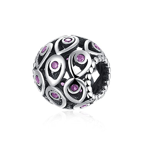 Hmilydyk, plata de ley 925, auténtica y maciza, abalorio con cristal gota de lágrima de CZ engastados, apto para pulsera de Pandora Cover