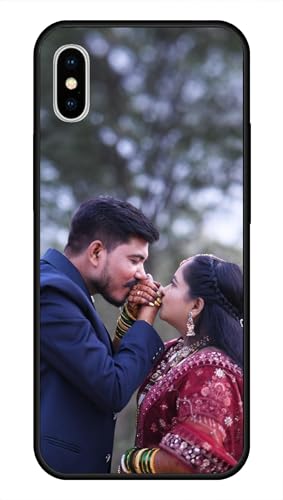 Image of NDCOM for Customised iPhone X /Xs Back Cover | Premium Slim Back Cover iPhone X | iPhone Xs Case DIY Personalised Photo Design | Customized Gift Custom Text Name Printed Metal Case