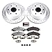 PowerStop Rear Brake Kit For Cadillac Escalade 2002-06 |GMC Yukon 2000-06 |Sierra 1500 2001-06 - Truck & Tow Carbon Fiber Ceramic Brake Pads + Drilled & Slotted Rotors Upgrade, K2046-36