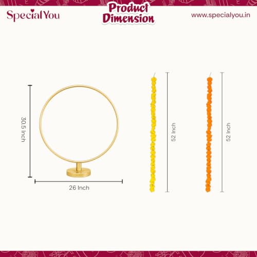 Image of SpecialYou Ganpati Decoration Setup for Home with PVC Ganpati Decor Backdrop & Marigold Garlands, Ganesh Decoration Items for Home Decor Items - 5pcs