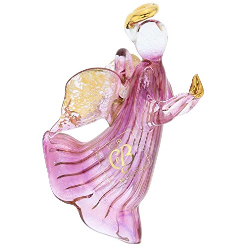 Glassofvenice Murano Glass Angel Christmas Ornament - Purple #TOP1