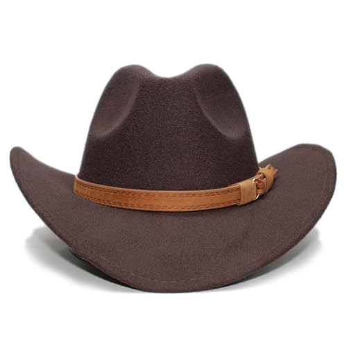 Toddler Baby Cowboy Hat, Boys Girls Cowgirl Hat with Leather Hatband, Wide Brim Infant Kids Western Cowboy Hat