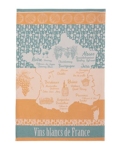 Coucke Tea Towel, Cotton, White Wines of France, 50x75