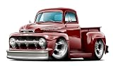 GF 1950 F1 Lowered Wall Decal 2ft Long Truck Vintage Old Classic Vinyl Sticker Man Cave Garage Boys
