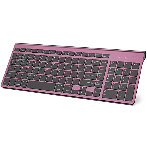 Bluetooth-KeyboardJ-JOYACCESS-Multi-Device-24GBT30BT50-Wireless-Bluetooth-Keyboard-Compatible-with-iMacMacMacBookLaptopAndroidWindows-Wine-Red