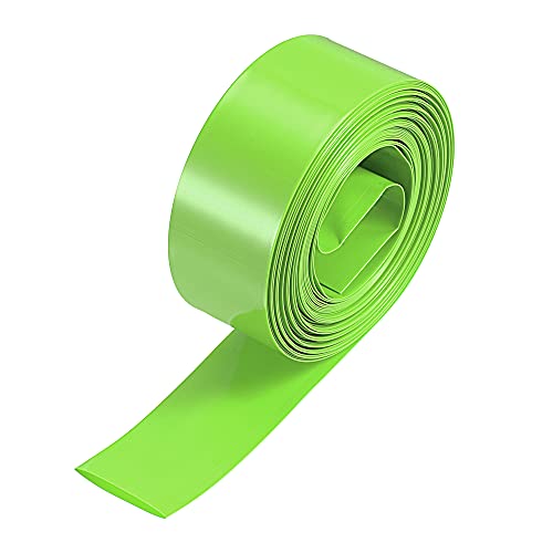 MECCANIXITY Battery Wrap PVC Heat Shrink Tubing 14mm Dia 23mm Flat 6m Light Green Good Insulation for Battery Pack