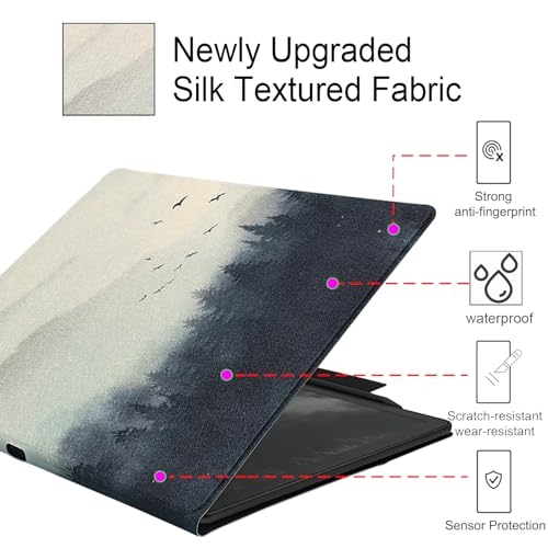 Image of Magnetic Stand Case for Kindle Scribe - Ultra-Thin Leather Cover Auto Sleep /Wake Book Folio Cover with Magnetic Pen Buckle for 10.2 Inch Kindle Scribe (2022 /2024 Release) (Misty Forest)