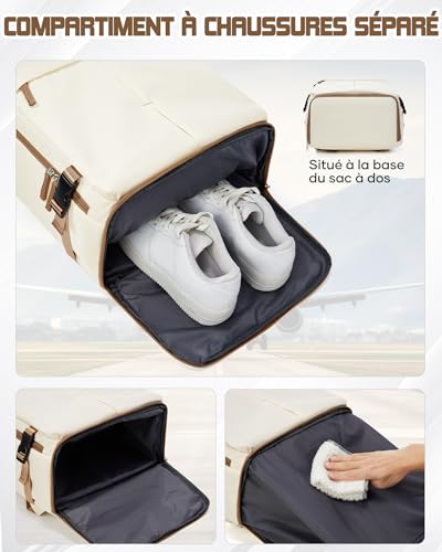Sac de voyage cabine 40x30x20 cm bicolore avec compartiment chaussures - 4