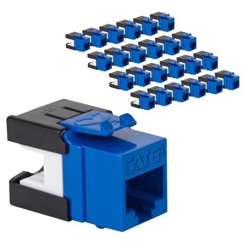 ICC CAT6A Keystone Jack, 10Gbps, UL Listed, Blue, 25 Pack