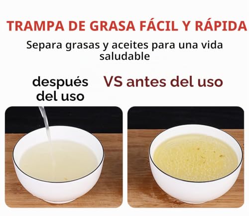 Miniatura 2 de Utensilios De Cocina, Colador Separador De Grasa, Separador De Aceite De Salsa, Filtro De Sopa De Aceite, Separador De Grasa De Doble Filtración Para Depósitos De Grasa Saludables Para El Hogar,