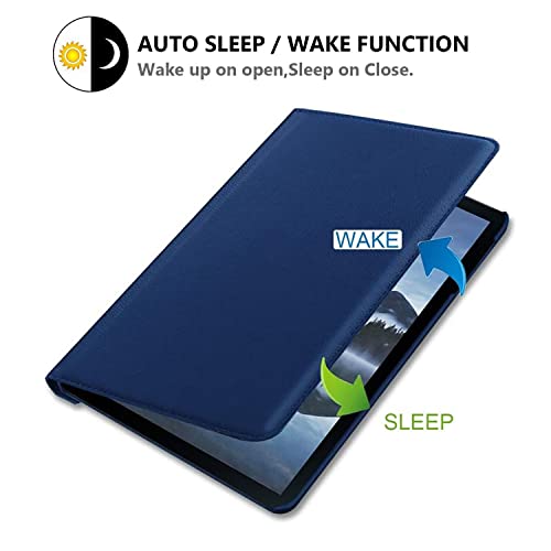 Case for Samsung Galaxy Tab S4 10.5 inch 2018 (SM-T830 SM-T835 SM-T837), 360 Degree Rotating Stand Case Smart Protective Cover with Stylus Pen,Screen Film (Deep Blue) - Image 2
