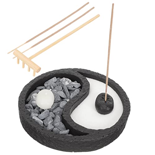 WOONEKY 2 peças Zen Areia Mesa Acessórios de Mesa Decoração para Casa Resina Artesanato Decorativo M