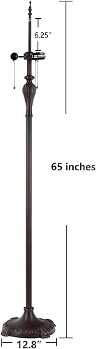 Miniatura 4 de Bieye B10740 Lámpara de pie estilo Tiffany Base de repuesto con 3 interruptores de cadena de tracción de luz, interruptor de pie para pantalla de