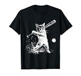 Funny Cat Baseball Graphic T-Shirt