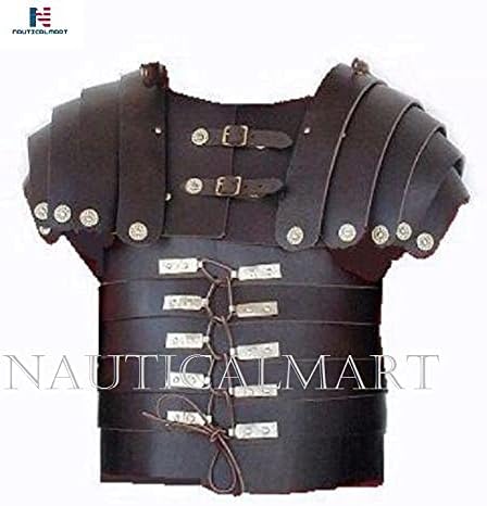 NauticalMart Medieval Roman Leather Lorica Segmentata Armor Wearable Costume - Black