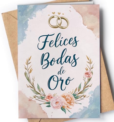 Greeting Cards for Everyone Tarjeta de Aniversario 50 Años de Oro para Hombre, Mujer – Tarjeta de Aniversario Graciosa para Marido, Novio, Novia – Regalo de San Valentín para Pareja - EU 191