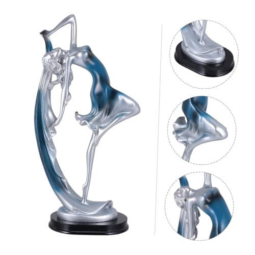 Statue de danseuse bleue œuvre artisanale en résine de qualité - 6