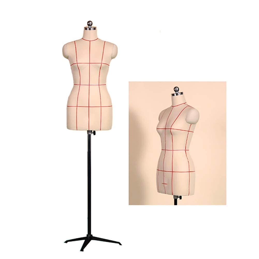 Sjdopulse Women's Plus Size Form Dress Mannequin Torso Body With Tripod Stand, Sewing Upper Torso Mannequin Manikin, Adjustable Height