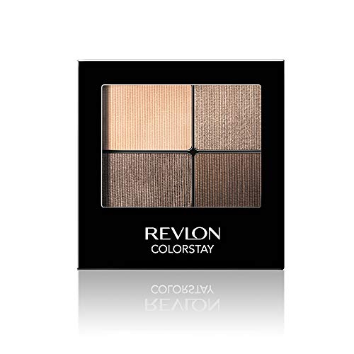 Revlon ColorStay 16 Hour Eyeshadow Quad with Dual-Ended Applicator Brush, Longwear, Intense Color Smooth Eye Makeup for Day & Night, Addictive (500)