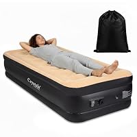DENNY Single High Raised Airbed Inflatable Mattress, Waterproof Camping Mattress Air Bed, Quick Inflatable Air Mattress for Adults & Kids, Blow Up Mattress Air Bed with Built-In Electric Pump