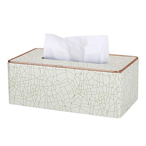 Leather Tissue Box Holder - Waterproof Rectangular Tissue Box Cover Vintage Napkin Paper Holder for Home,Office&Car Decor (Style2)