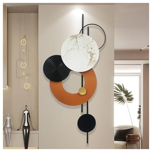 GERHWASH Décoration murale moderne - En métal - 3D - Grande décoration murale - Style bohème - Pour le couloir, la maison, la chambre à coucher - Petit art mural (40 × 100 cm)