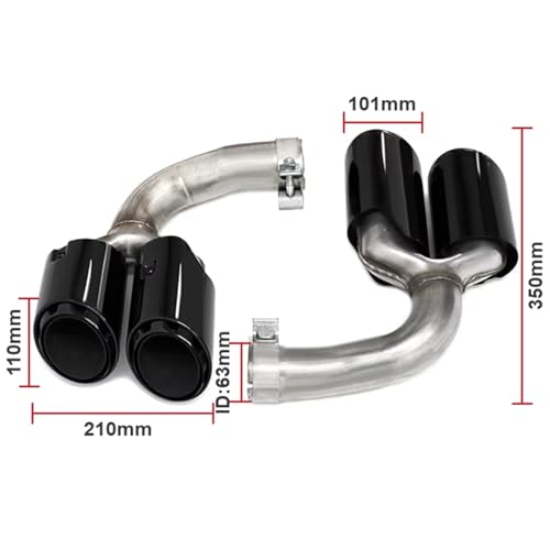Punta cola coche en acero inoxidable premium para modelos Cayenne 9Y0 2