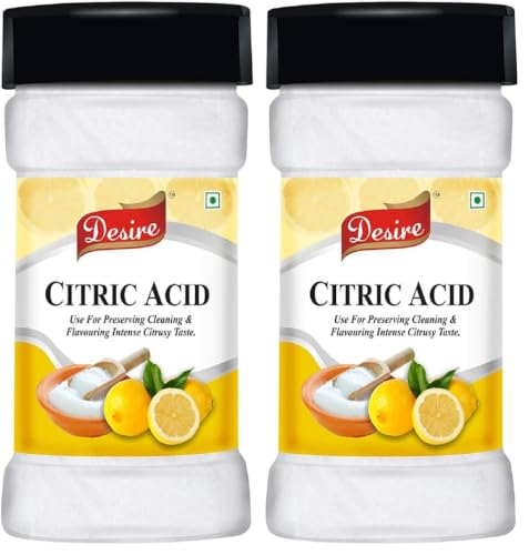 Image of Desire Citric Acid Powder - 100g | Food Grade Lemon Salt (Nimbu Sat) for Cooking, Cleaning, Plant Care & Natural Preservation | Multipurpose Crystals (Pack of 2)