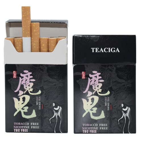 YFIONE Herbal Cigarettes Tobacco Free, Nicotine Free, THC Free, Vape Alternative Cigarettes for Quit Smoking, 2 Packs-40 Smokes, Black