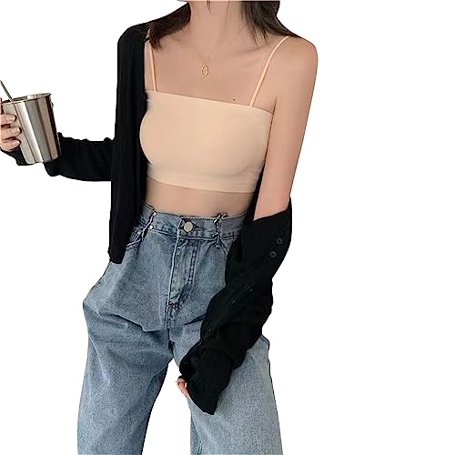 [KEWJYUE] チューブトップ カップ付き キャミソール レディース キャミソール 通気性 伸缩性 吸汗速乾 取り外し可能カップ付き カップ付きキャミソール パッド付き インナー 肌優しい 冷感