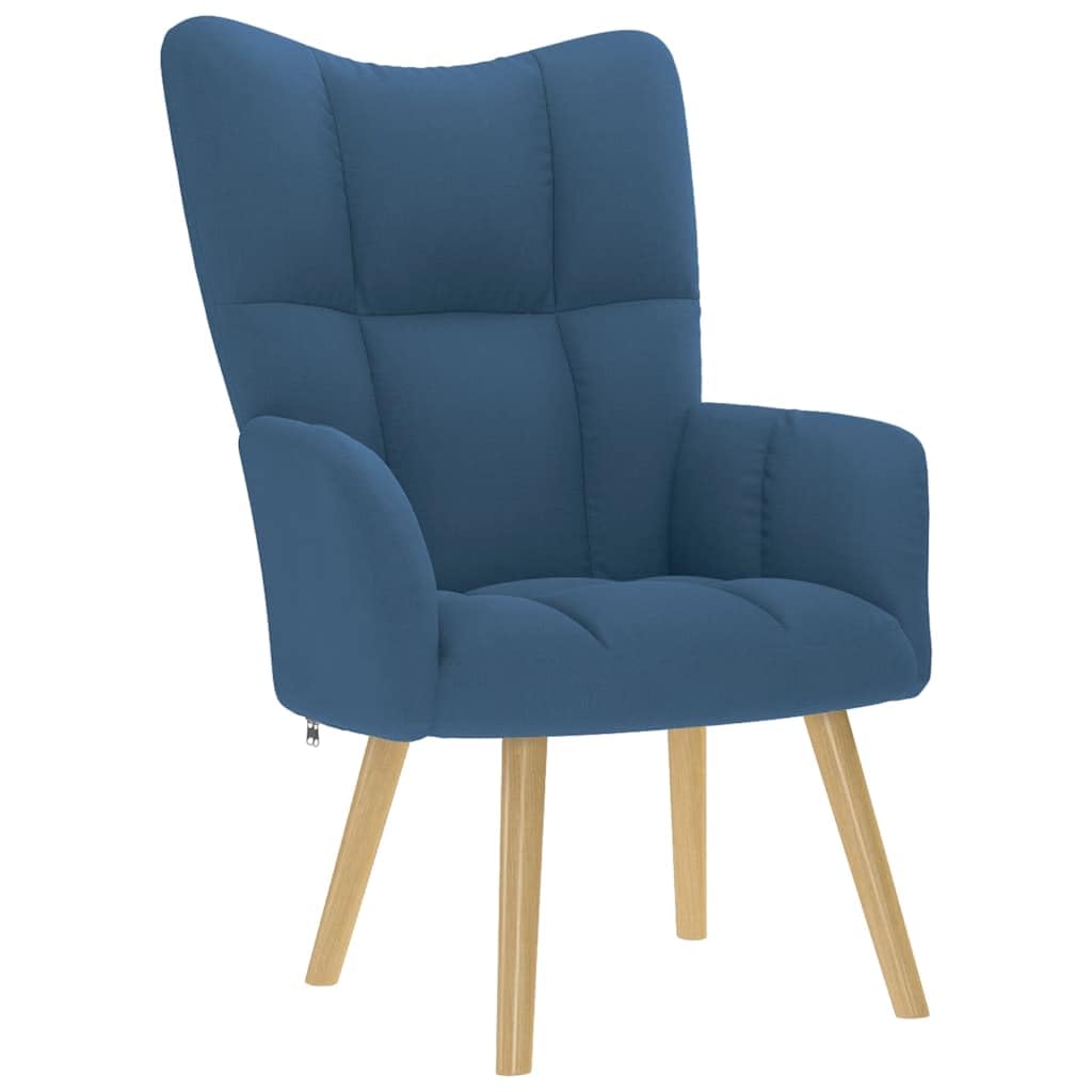 Poltrona relax imbottita con struttura in metallo e rivestimento in tessuto, comoda poltrona singola con braccioli, per soggiorno e salotto, dimensioni: 61,5 x 69 x 95,5 cm, colore: blu