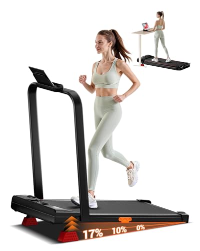 CURSOR FITNESS 15% Walking Pad Treadmill with Incline 0.6-6.2MPH Foldable Quiet Walking Pad for Home Small 2.5HP Under Desk Compact Treadmill with 300LBS Capacity