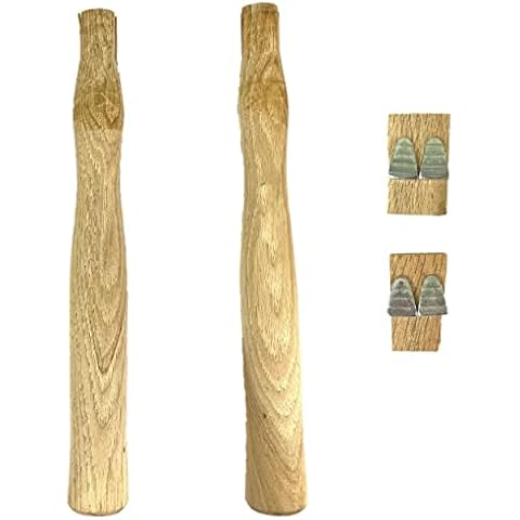2 pack Wood Sledge hammer handle replacement for 2, 3 and 4 lb Complete Set with Wooden and Steel Wedges - Wood replacement ball pien hammer handle - Wood tool handle - Wooden handle hammers in bulk Cover