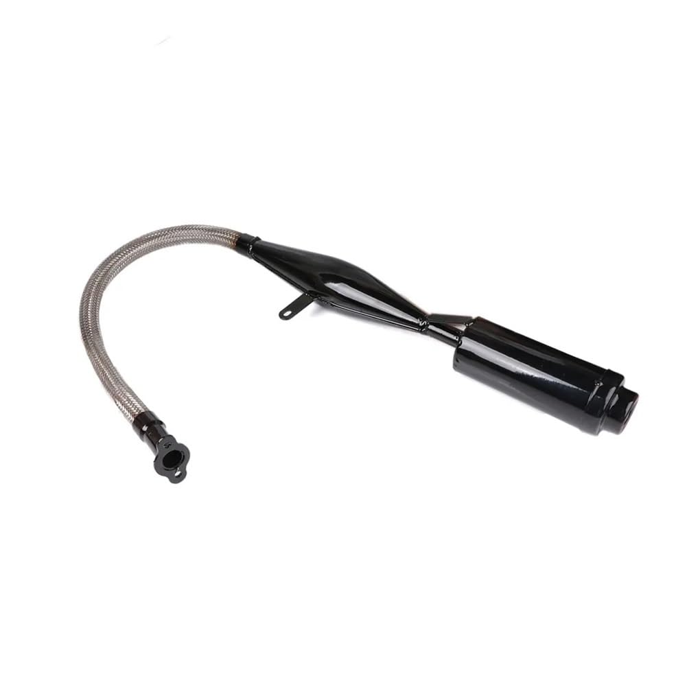 Für 80cc Bike Gas Motor Motorrad Auspuff | 1Set Schwarz Silber Schalldämpfer Rohr Für 80cc Bike Gas Motor Motorrad Auspuff Rohre Motorrad Teile