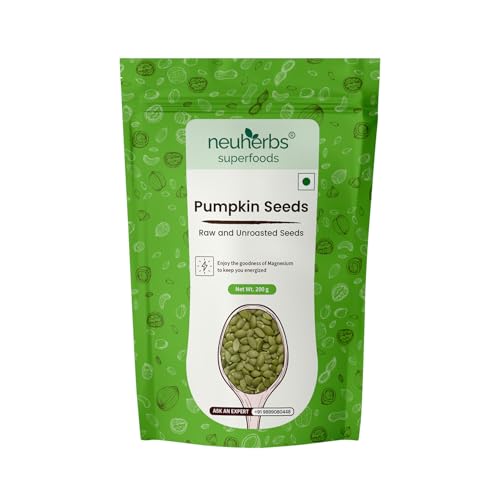 Image of Neuherbs Raw & Unroasted Pumpkin Seeds 200 gm - Kaddu Ke Beej | Rich in Fiber & Magnesium | Support Heart & Hair Health | Boost Energy | Naturally Gluten Free