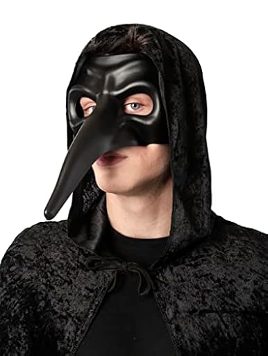 Máscara de Médico de la Peste para Disfraz Medieval Adulto, Mask con Pico Similar a un Pájaro para Halloween Carnaval y Fiestas Temáticas, Talla única (Negro) | Ya disponible en tu tienda friki favorita! En mundofriki.es!
