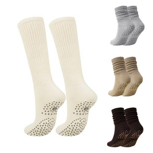 ATROPOS Grip Pilates Socks – Grippy Ballet Yoga Socks with Adjustable Slouch Style – Cozy Grip for Home, Workout, Pregnancy, Hospital & Gift