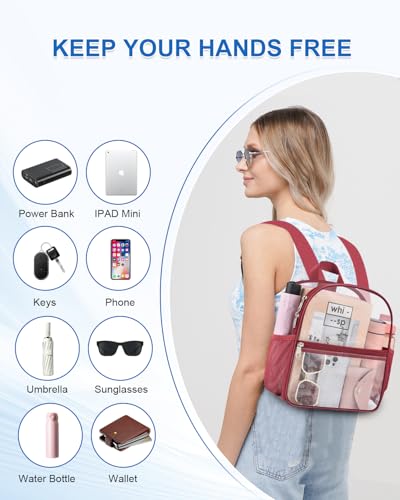 Image of Clear Backpack for Stadium Events, 12x12x6 Small Clear Plastic bag with Reinforced Straps for Game Security Festival Concert