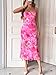 LIGHT DOT Women's Maxi Mesh Dress Spaghetti Strap Bodycon Floral Ruched Cami Long (Fuchsia,S)