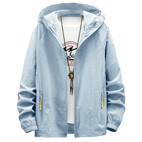 Manteau d'été homme soie glacée bleu XL contre la chaleur et les rayons du soleil