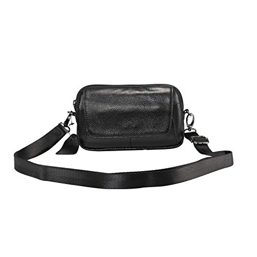 Sac en cuir véritable bandoulière for Samsung Galaxy note10 / S20 + / S20 ultra / note10 +, Sacs à main Sac sur l'épaule for femmes et hommes, Mini ceinture Pouch Holster Case for iPhone11 / 11 Pro Ma Cover