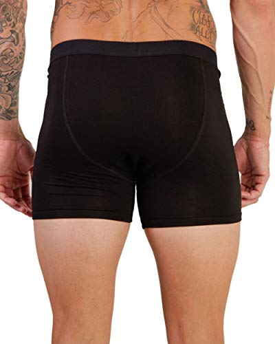 iHeartRaves Men's Boxer Brief Pocket Underwear (Black, Large)