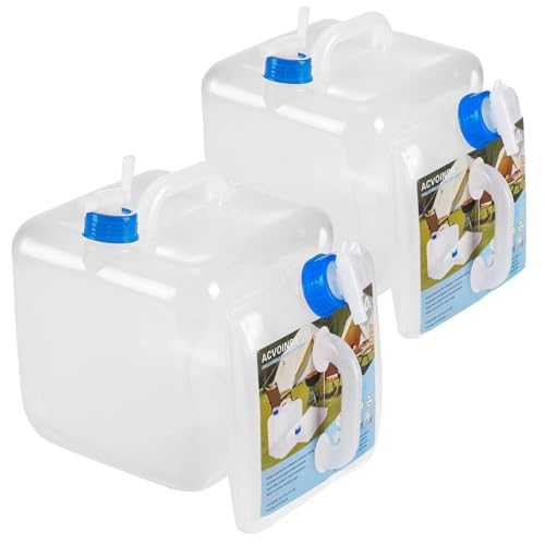 Pack de 2 Contenedores de Agua Plegables con Grifo, BPA Free, Seguro para Alimentos, Ideal para Camping y Excursiones, 10L/5.3 Galones