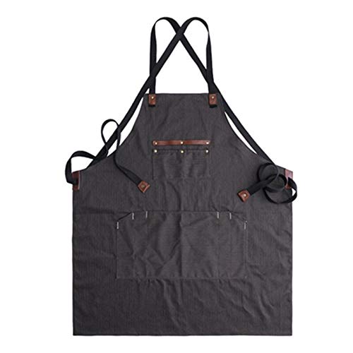 delantal Negro beige algodón delantal barbero florista jardinero pintor carpintero artesanía trabajo desgaste uniforme