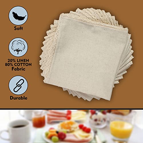 Servilletas de Tela Rectangulares Beige 20x20 in Pack 12 miniatura 5