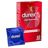 Durex Gefühlvoll Kondome, Reguläre Passform, Extra Feucht, Naturkautschuklatex, 56mm, 10 Stück
