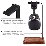 PHERKORM-Walnut-Wood-Aluminum-Headset-Holder-Desktop-Headphone-Stand-Universal-headphone-holder-for-most-music-gaming-headsets-Black-Walnut