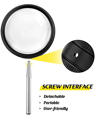 35X Handheld Optical Magnifying Glass - Detachable Metal Double Lens Magnifier High Clarity Mini Portable Pocket Loupe For Close Workbench Coins Stamps Crafts Jewelry #TOP3