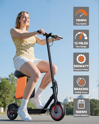 Electric Scooter with Seat for Adults, 350W/500W Motor,