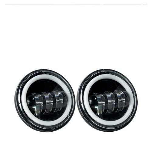 Phare universel moto LED DRL 4.5 pouces noir avec anneau halo étanche 30W